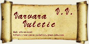 Varvara Vuletić vizit kartica